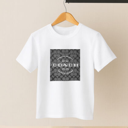 تیشرت برند کوچ طرح مشکی مربع